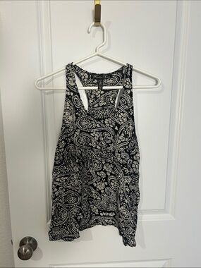 Winter Kate Black and White Paisley Racerback Tank